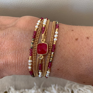 Bracelet Shimla Agate rouge