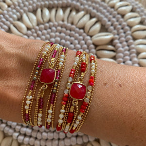 Bracelet Shimla Agate rouge