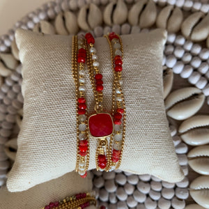 Bracelet Shimla Agate rouge